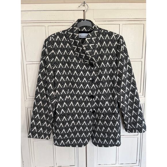 Elliott Lauren size 12 black and off white blazer jacket - Picture 1 of 5